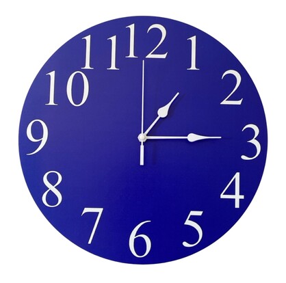 Clock Wall Blue White Aussie Made