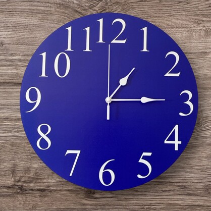 Clock Wall Blue White Aussie Made