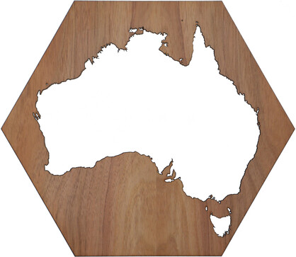 Australia Map Hexagon Wall Art