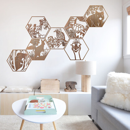 Kookaburra Hexagon Wall Art
