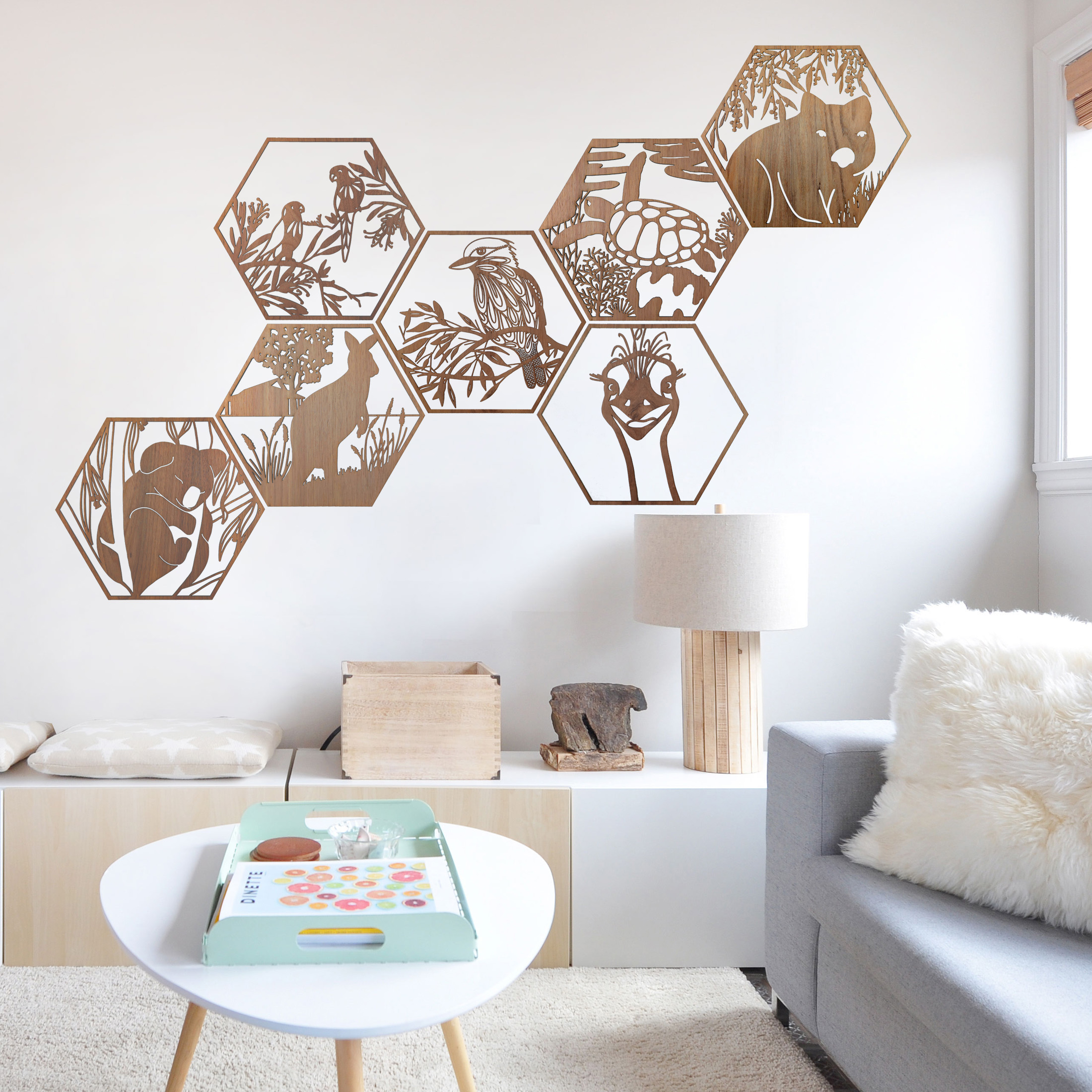 Kookaburra Hexagon Wall Art