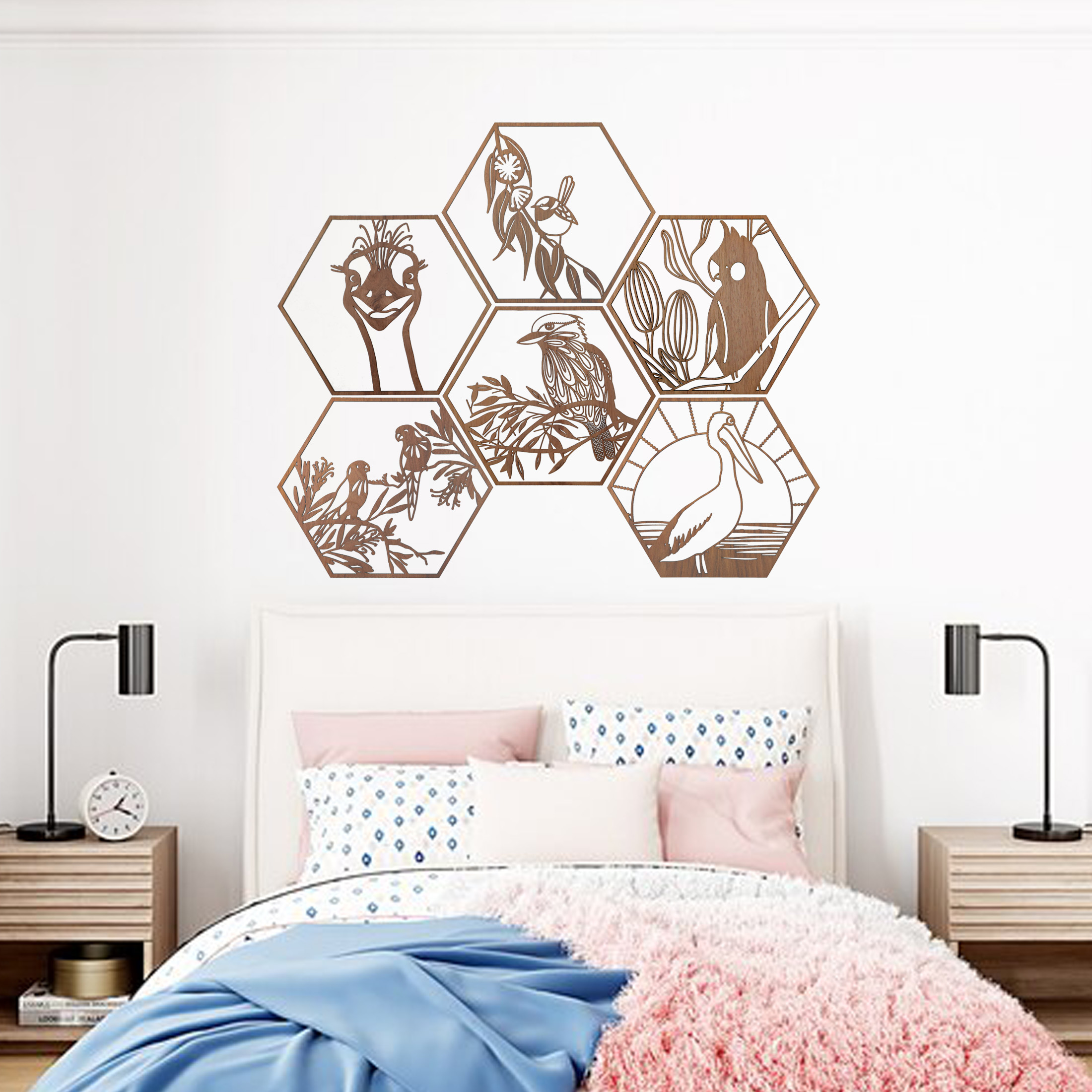 Kookaburra Hexagon Wall Art