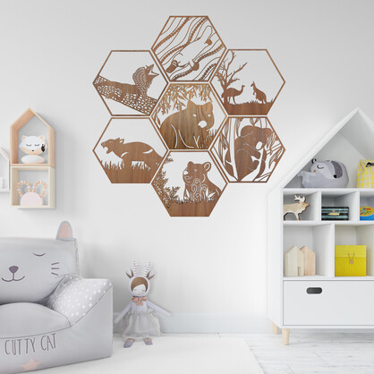 Smiling Quokka Hexagon Wall Art