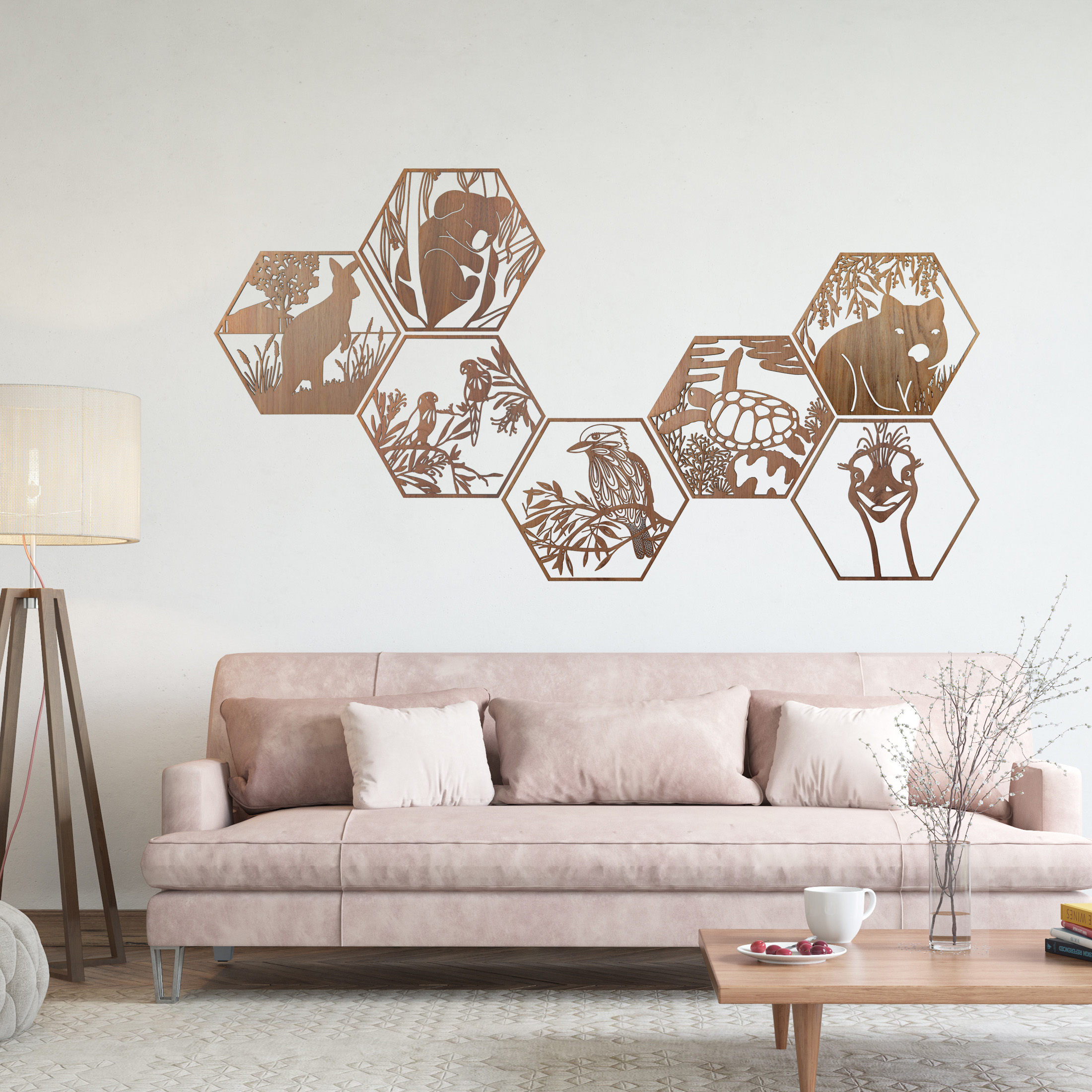 Emu Hexagon Wall Art