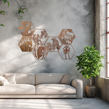 Emu Hexagon Wall Art