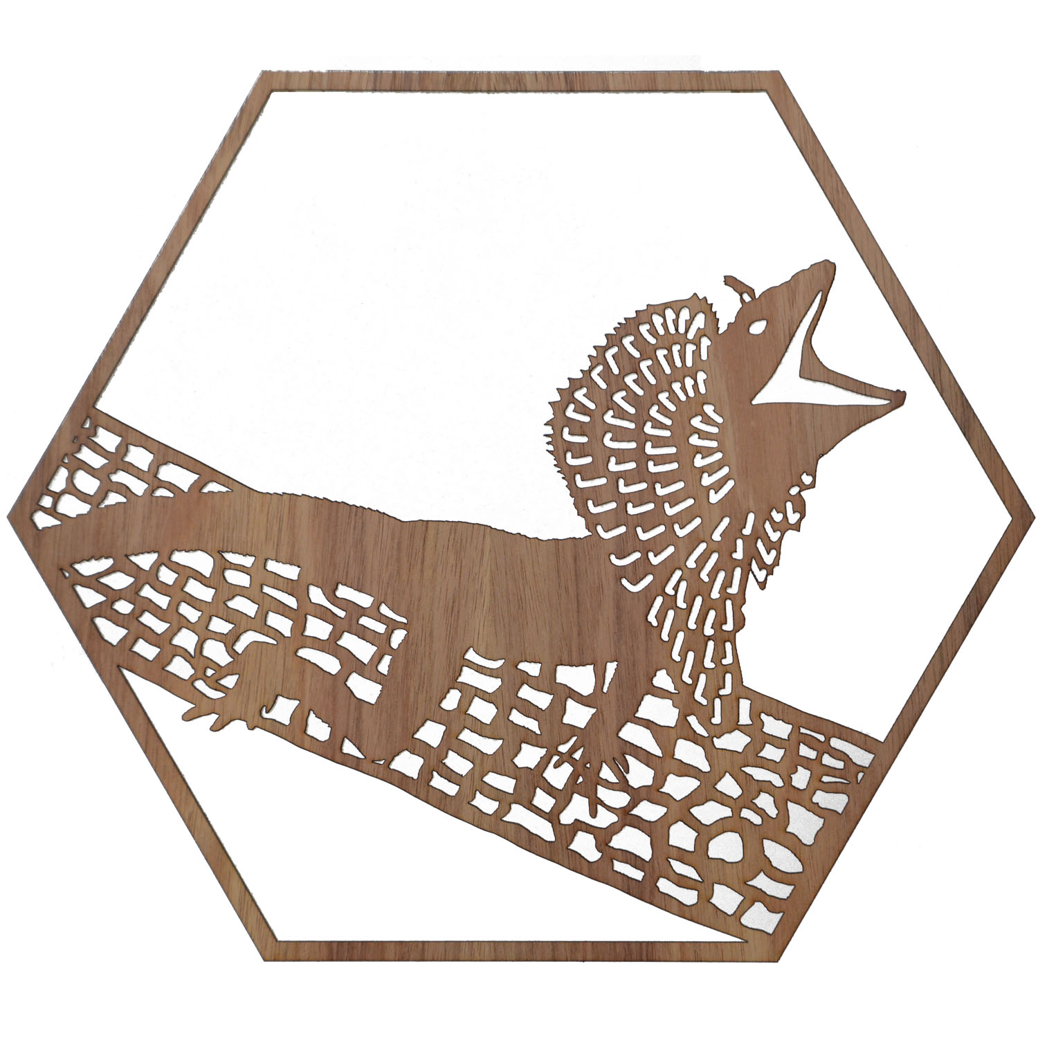 Frill-Necked Lizard Hexagon Wall Art