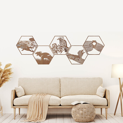 Frill-Necked Lizard Hexagon Wall Art