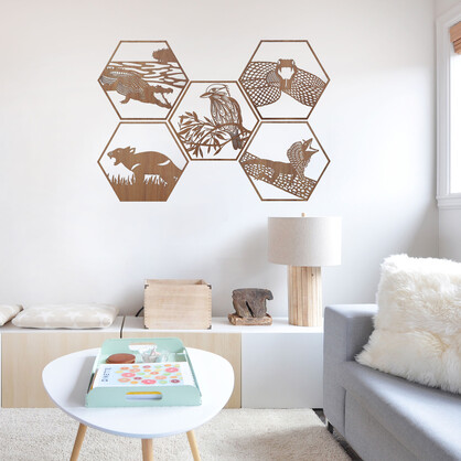 Tasmanian Devil Hexagon Wall Art
