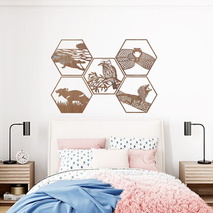Inland Taipan Snake Hexagon Wall Art