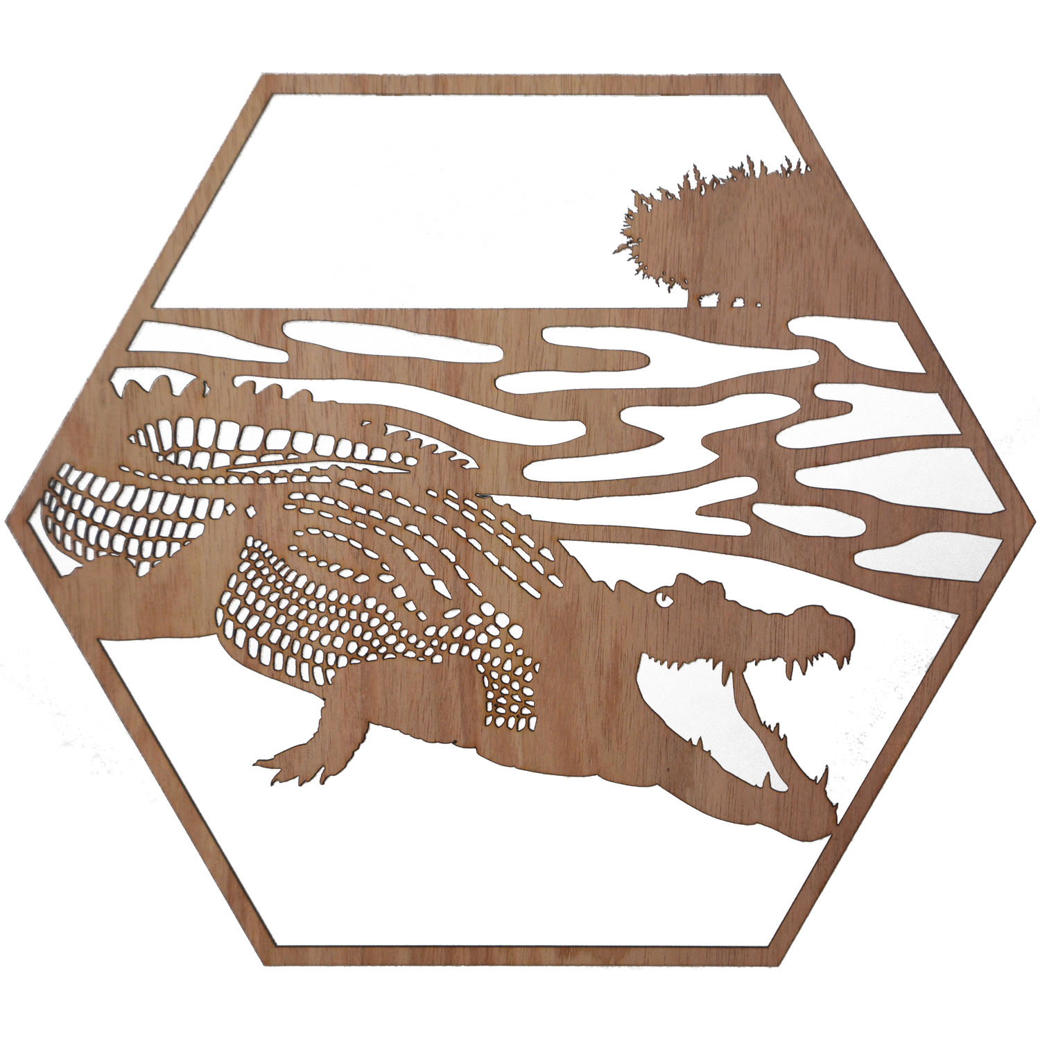 Saltwater Crocodile Hexagon Wall Art
