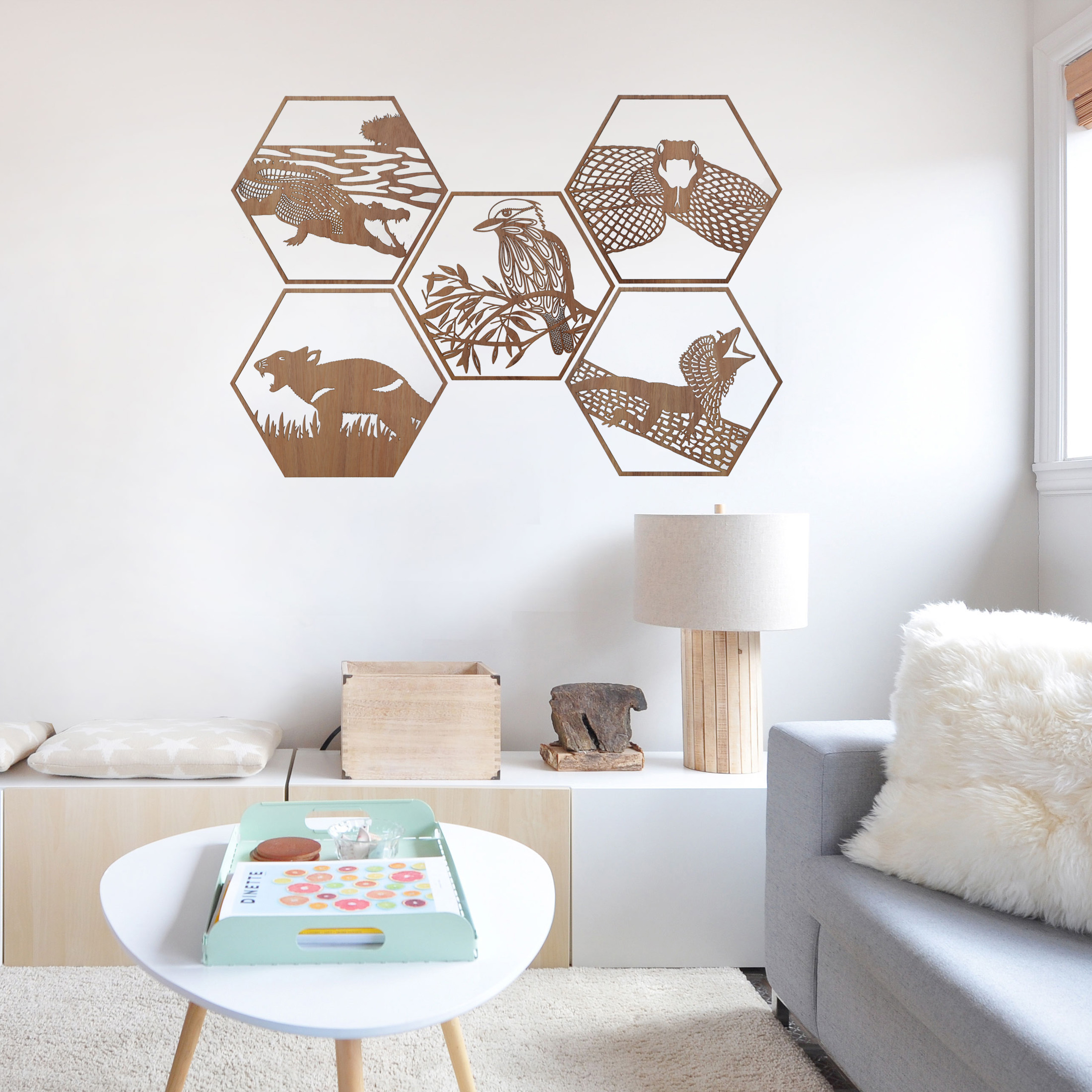 Saltwater Crocodile Hexagon Wall Art