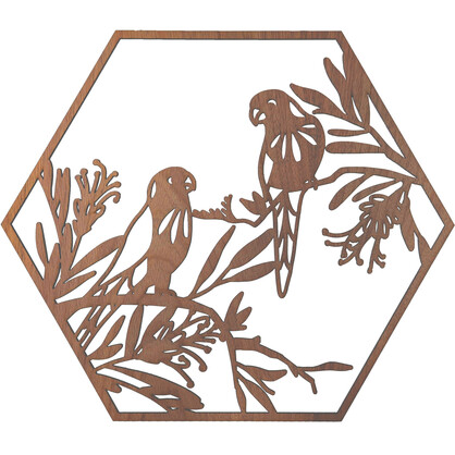 Rainbow Lorikeets Hexagon Wall Art