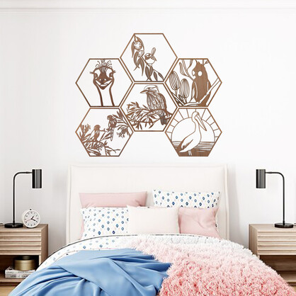 Rainbow Lorikeets Hexagon Wall Art