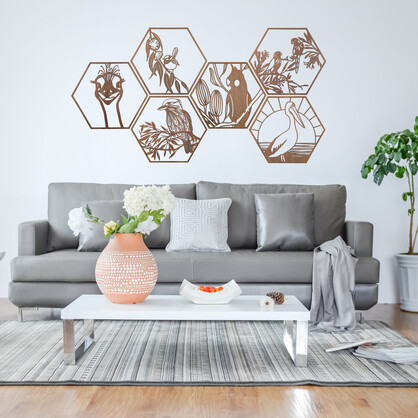 Rainbow Lorikeets Hexagon Wall Art