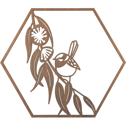Blue Fairy Wren Hexagon Wall Art