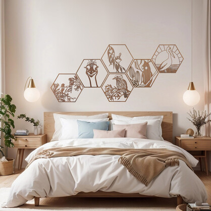 Blue Fairy Wren Hexagon Wall Art