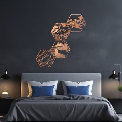Seals Sunbathing Hexagon Wall Art