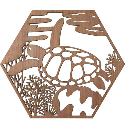 Giant Sea Turtle Hexagon Wall Art