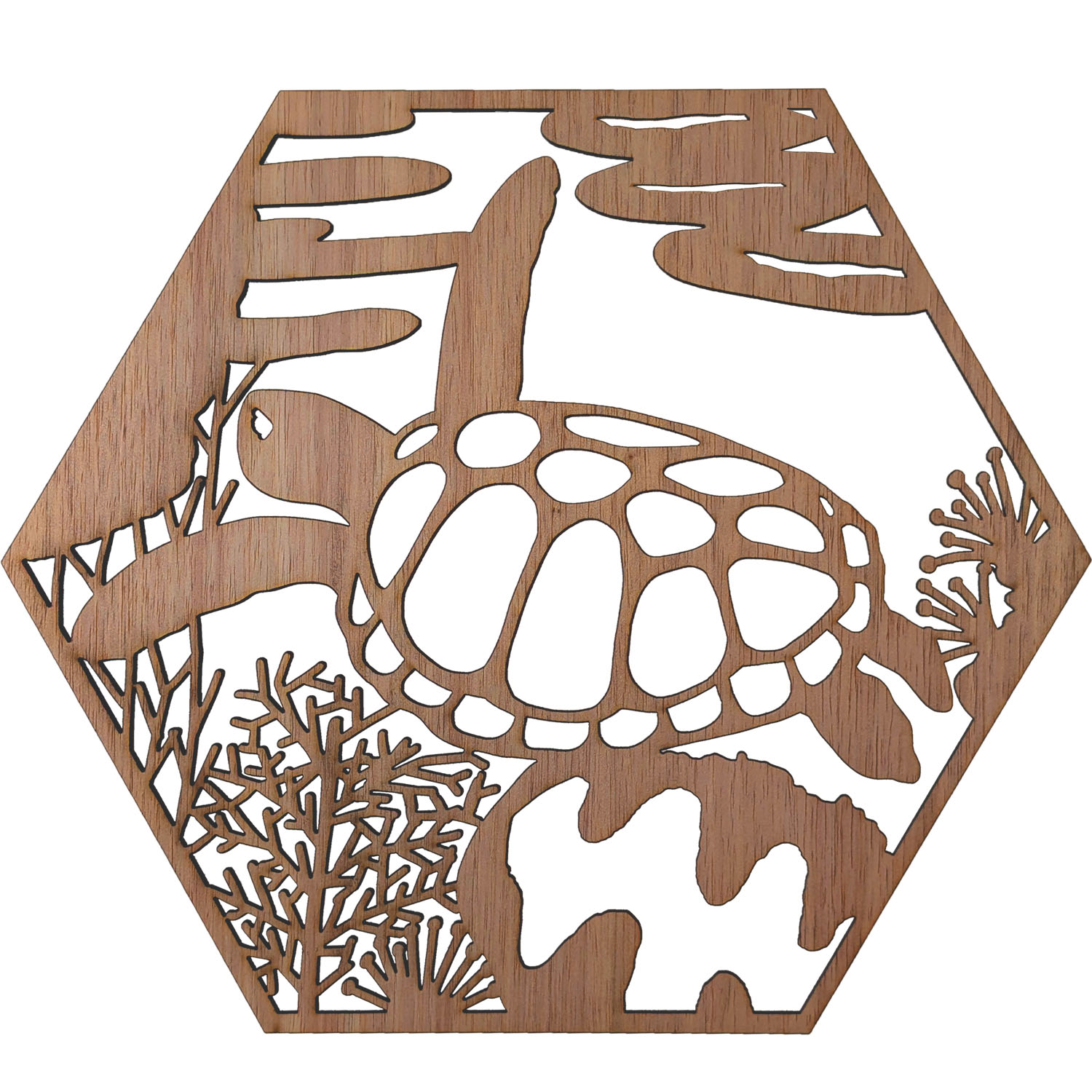Giant Sea Turtle Hexagon Wall Art