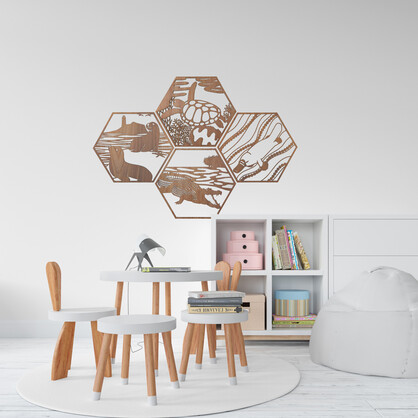 Giant Sea Turtle Hexagon Wall Art