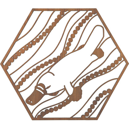 Platypus Swimming Hexagon Wall Art