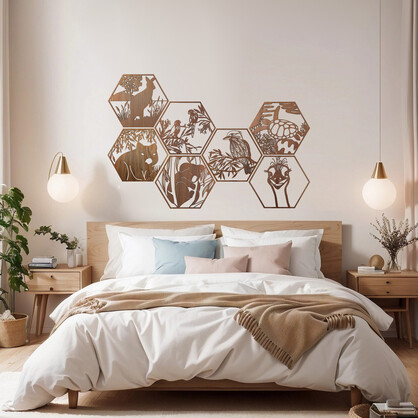 Outback Kangaroo Hexagon Wall Art