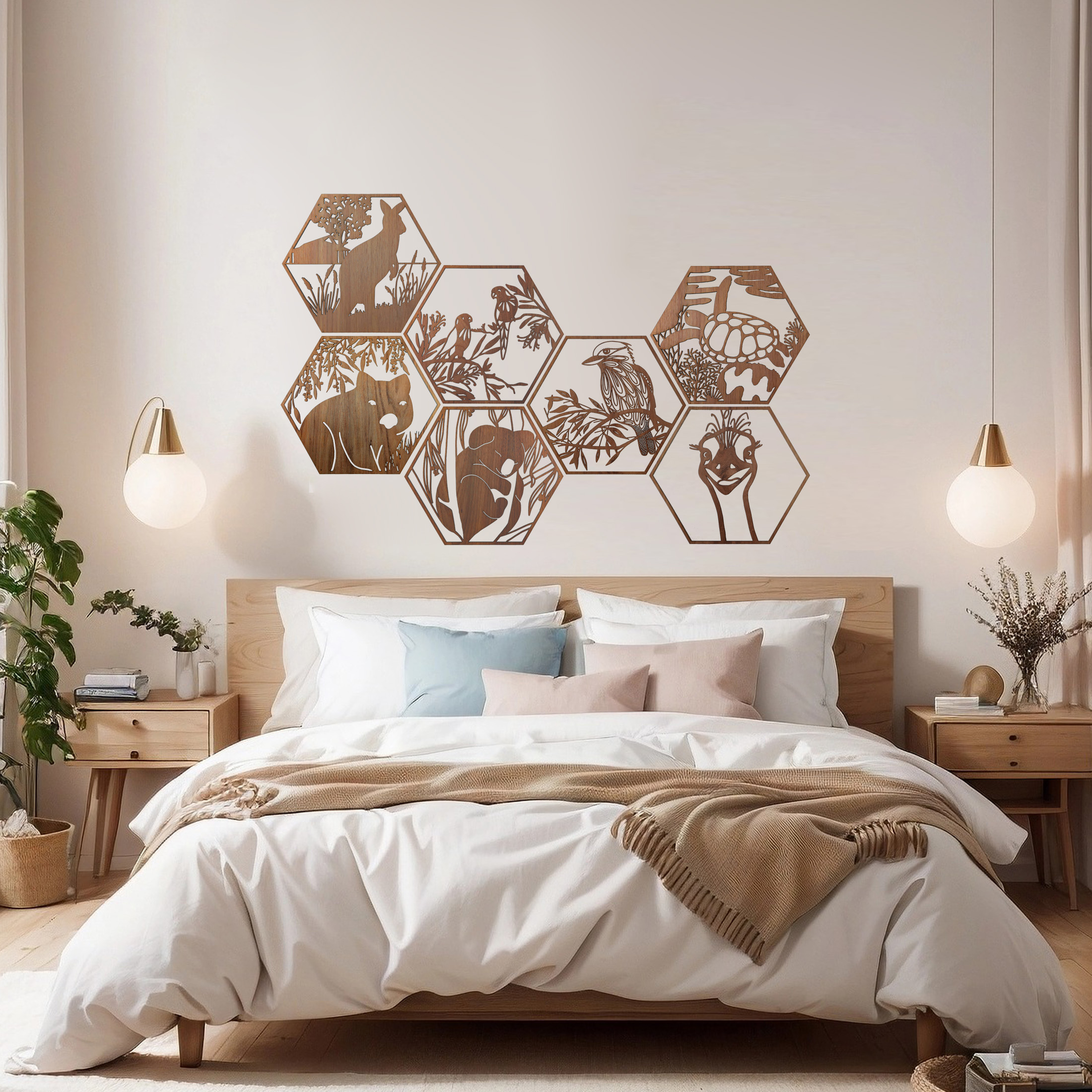Outback Kangaroo Hexagon Wall Art