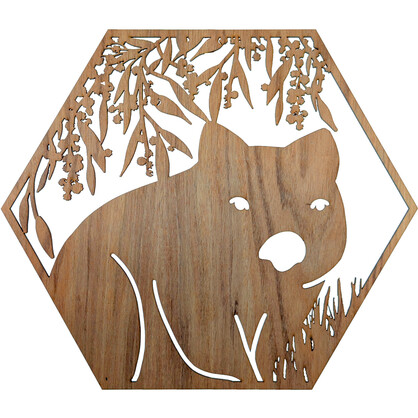 Friendly Wombat Hexagon Wall Art