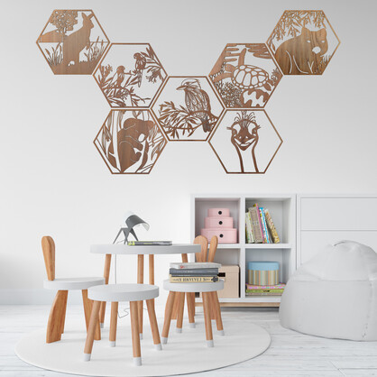 Friendly Wombat Hexagon Wall Art