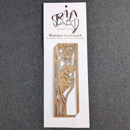 Sleepy Koala: Australian Wooden Bookmark
