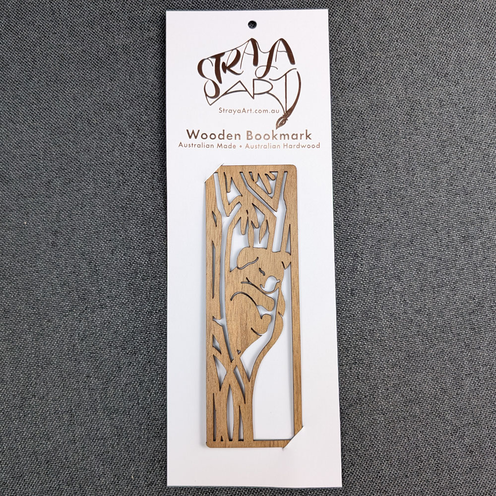 Sleepy Koala: Australian Wooden Bookmark