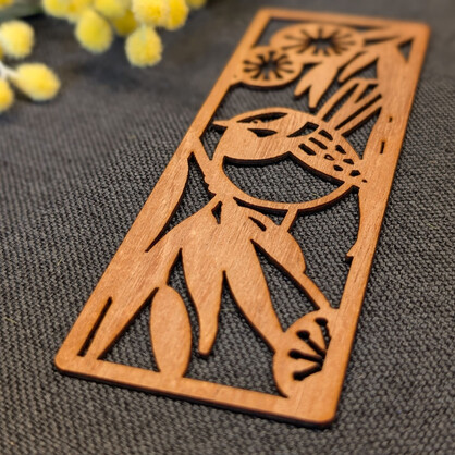 Blue Wren: Australian Wooden Bookmark
