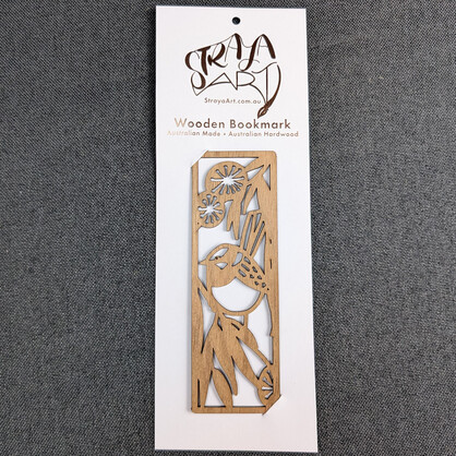 Blue Wren: Australian Wooden Bookmark