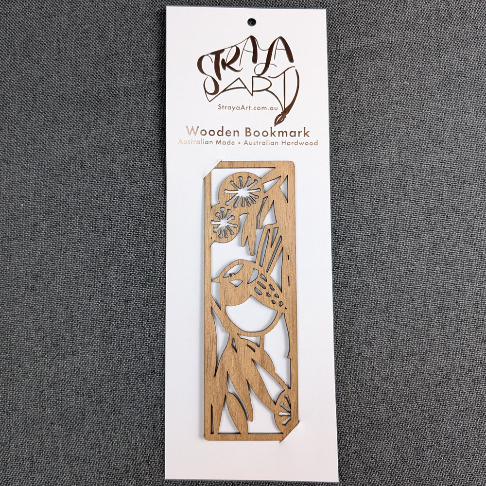 Blue Wren: Australian Wooden Bookmark