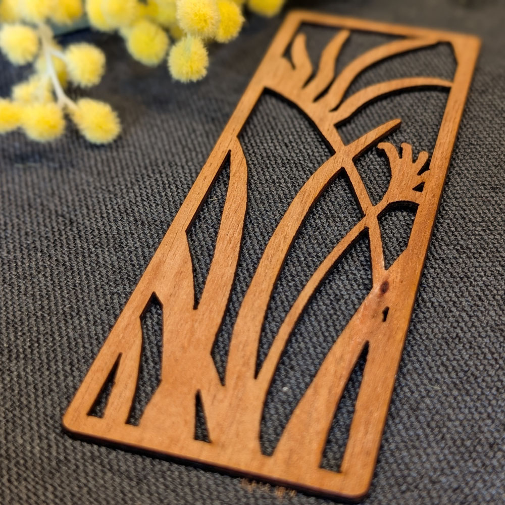 Kangaroo Paw Flowers: Australian Wooden Bookmark