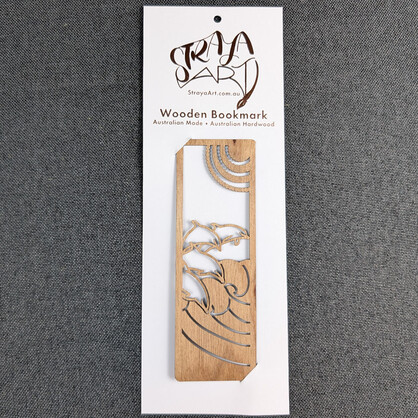 Jumping Dolphins: Australian Wooden Bookmark