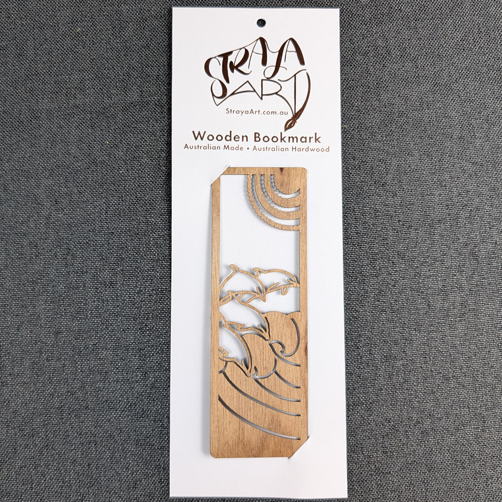 Jumping Dolphins: Australian Wooden Bookmark