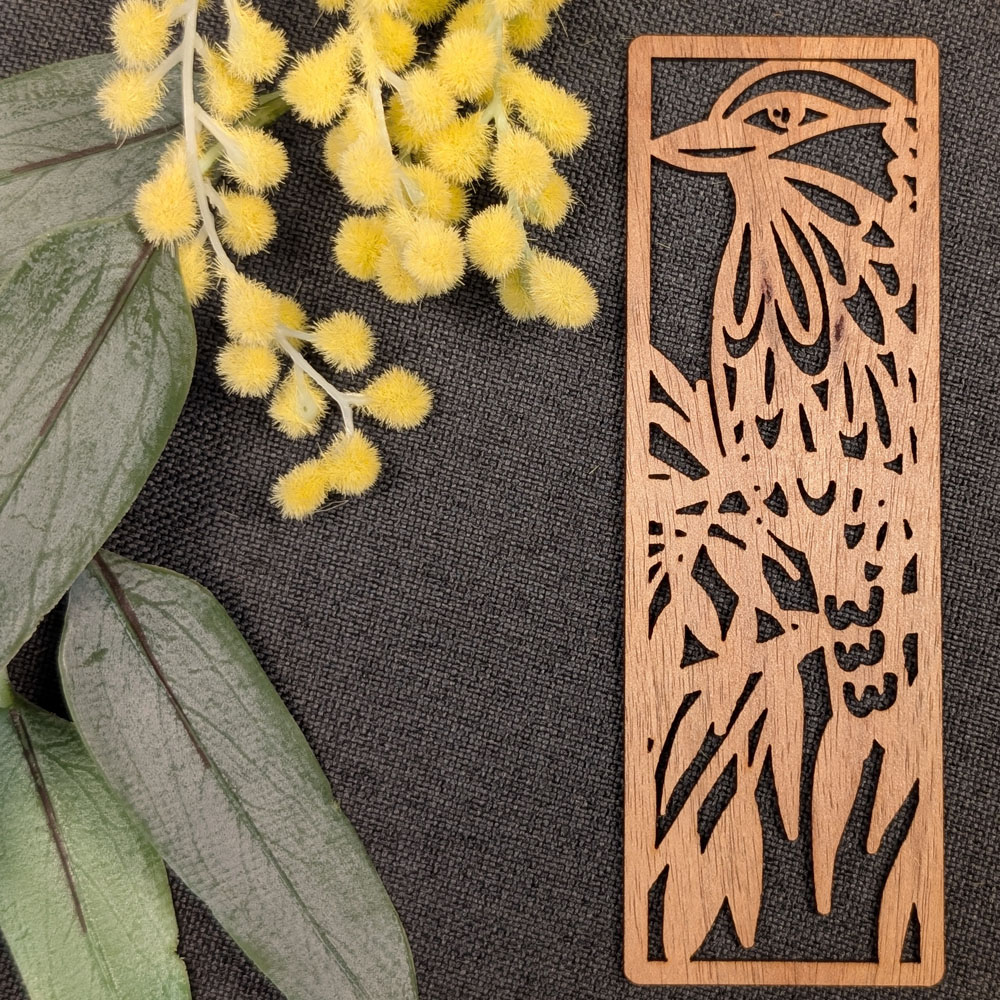 Laughing Kookaburra: Australian Wooden Bookmark