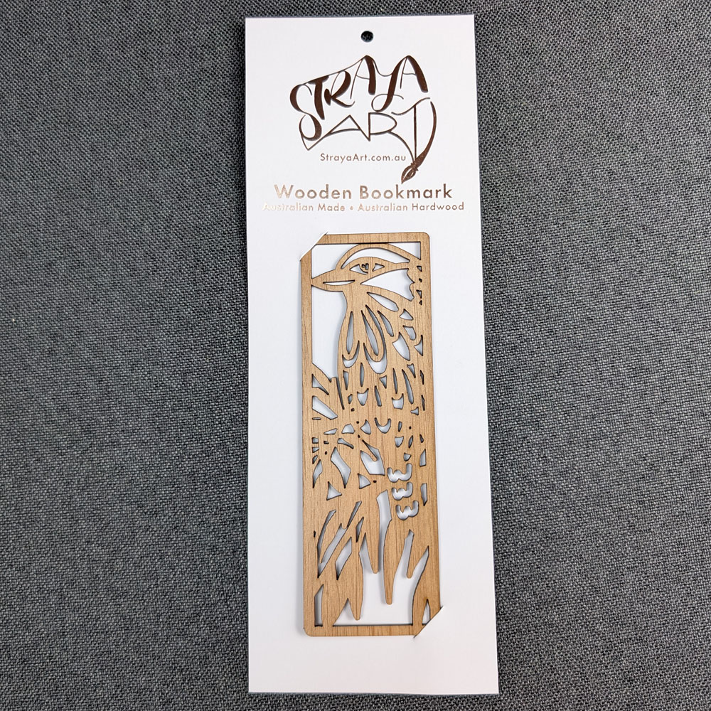 Laughing Kookaburra: Australian Wooden Bookmark