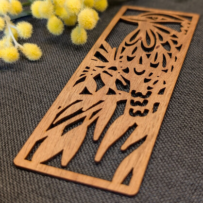 Laughing Kookaburra: Australian Wooden Bookmark