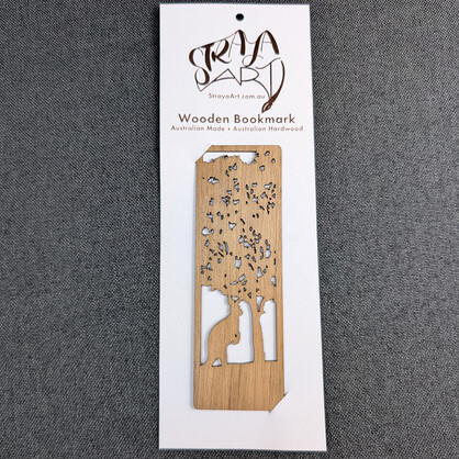 Lonely Kangaroo: Australian Wooden Bookmark