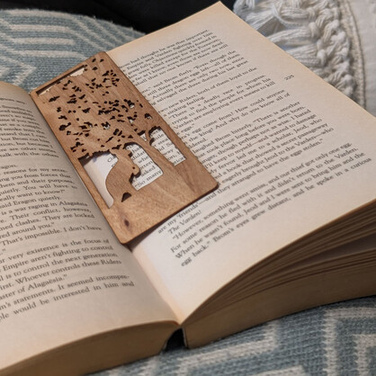 Lonely Kangaroo: Australian Wooden Bookmark