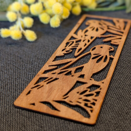 Rainbow Lorikeets: Australian Wooden Bookmark
