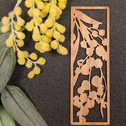 Flowering Wattle: Australian Wooden Bookmark