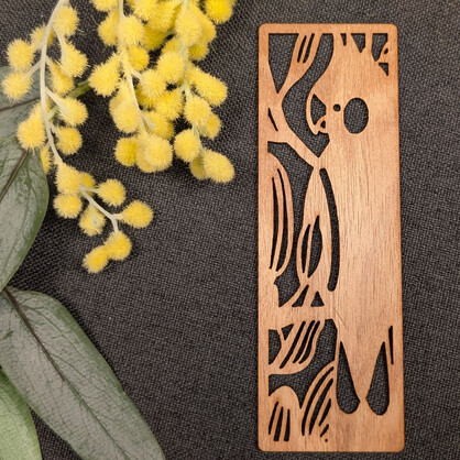 Black Cockatoo: Australian Wooden Bookmark
