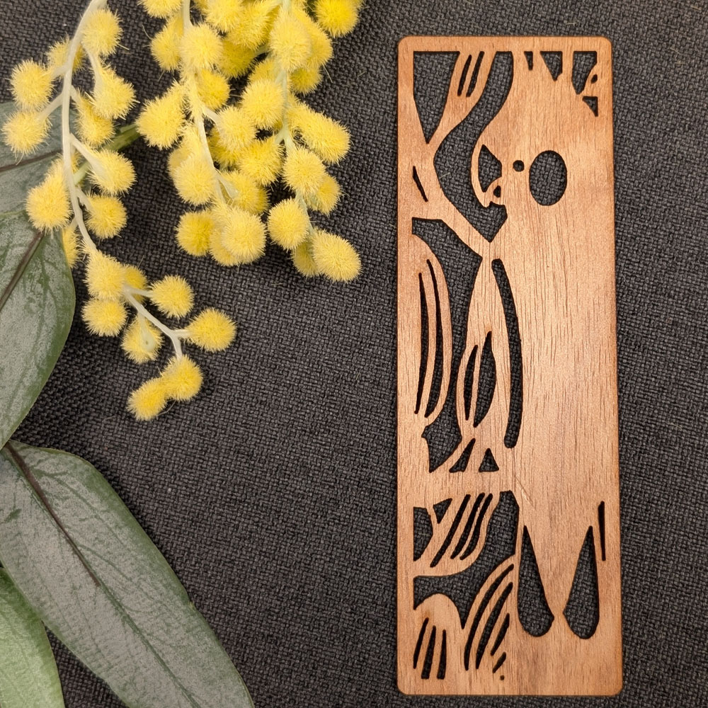 Black Cockatoo: Australian Wooden Bookmark