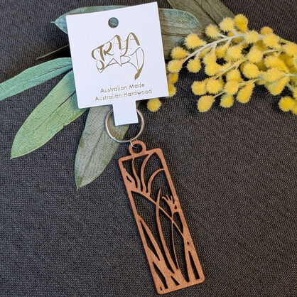 Kangaroo Paw: Australian Wooden Keyring