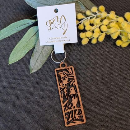 Rainbow Lorikeets: Australian Wooden Keyring
