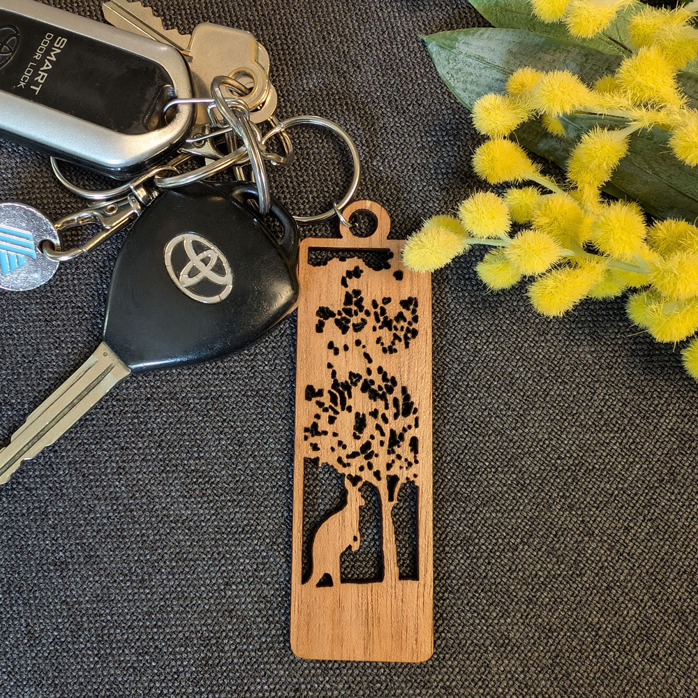 Rainbow Lorikeets: Australian Wooden Keyring