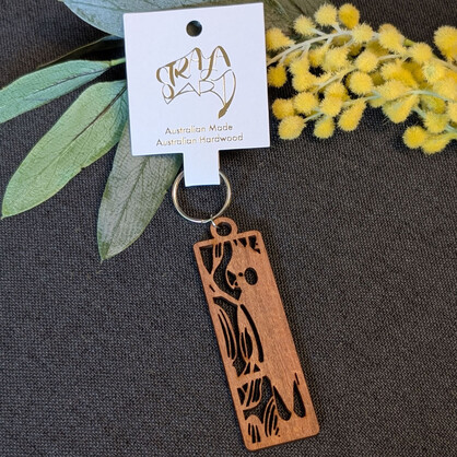 Black Cockatoo: Australian Wooden Keyring